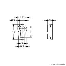 Junie Schlüsselbuchse 2100 glatt ohne Wulst Messing matt Höhe:14 mm