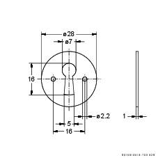 Junie Schlüsselschild 2105 rund Ø28mm Messing poliert z.Aufschrauben