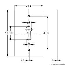 Junie Schlüsselschild 2107 eckig H:56mm B:34mm Messing poliert z.Aufschrau
