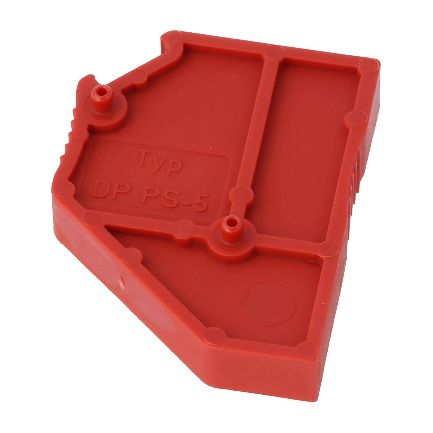 Rote Kunststoffabdeckung mit der Bezeichnung „Typ DP PS-5