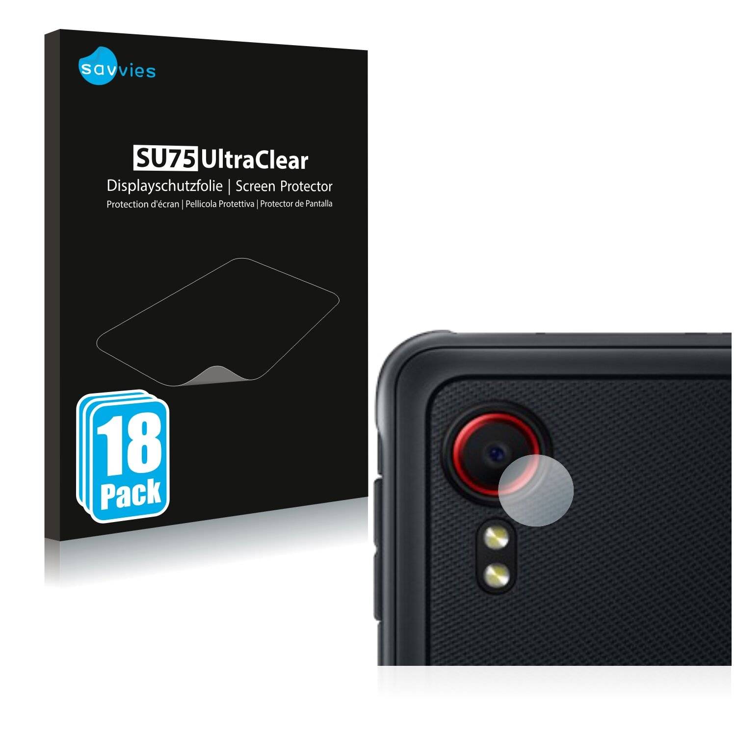 18x Savvies SU75 Displayschutzfolie für Samsung Galaxy Xcover 5 (NUR