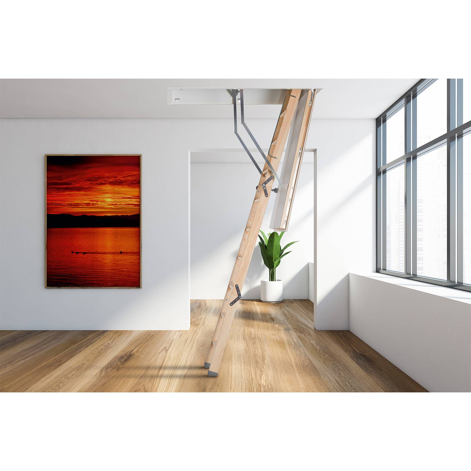 Roto Bodentreppe Designo bis 280cm Raumhöhe 140x70cm Rohbaumaß