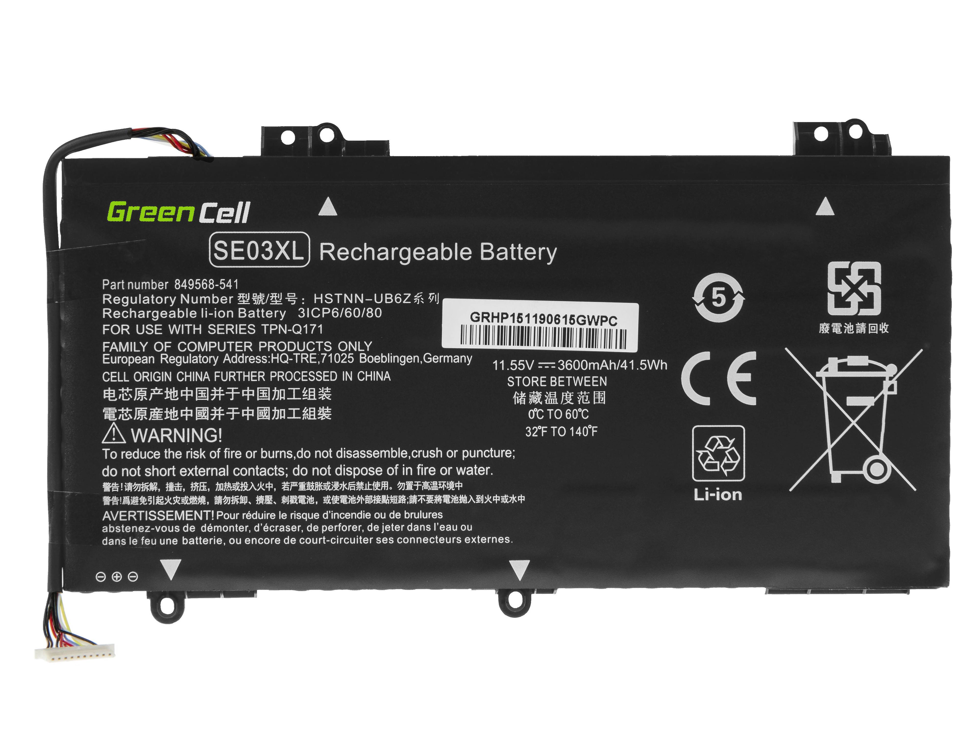 Laptop-Akku SE03XL für HP HP Pavilion 14-AL 14-AV - 11,55V - 3400mAh