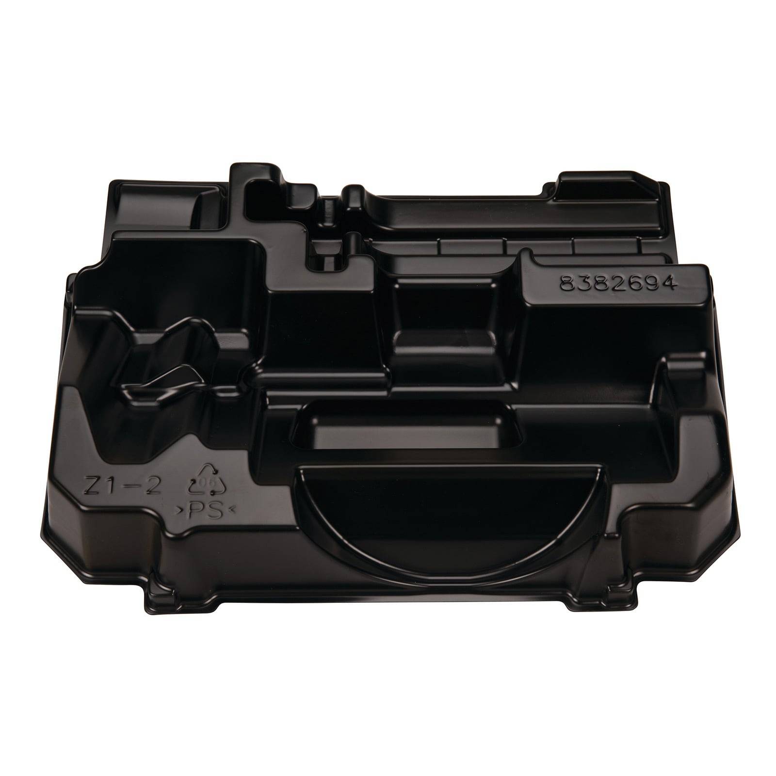 Ein schwarzes Plastikbehältnis mit verschiedenen Fächern, beschriftet mit 'Z1-2', 'PS' und '8362694', wahrscheinlich zur Organisation oder Aufbewahrung spezifischer Gegenstände.