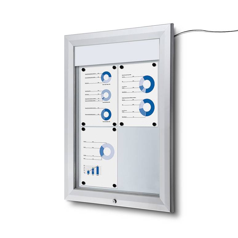 Showdown Displays Schaukasten Premium für Außen - 4x DIN A4 - LED