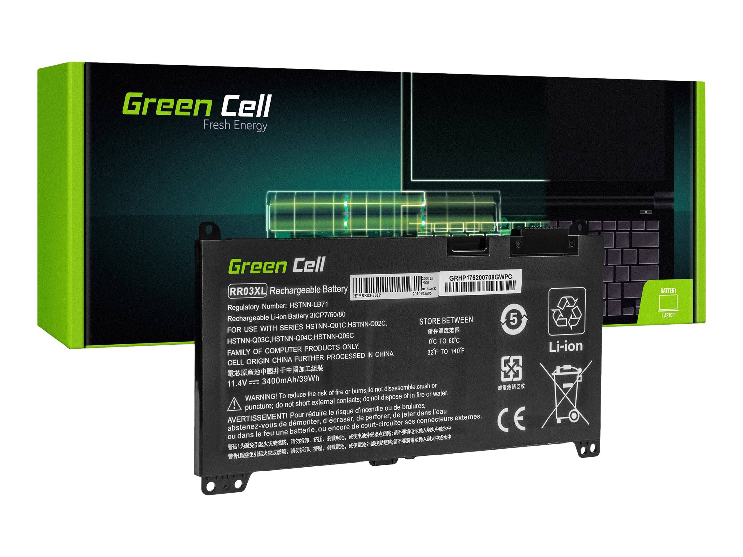 Laptop-Akku RR03XL für HP ProBook - 11,4V - 3400mAh
