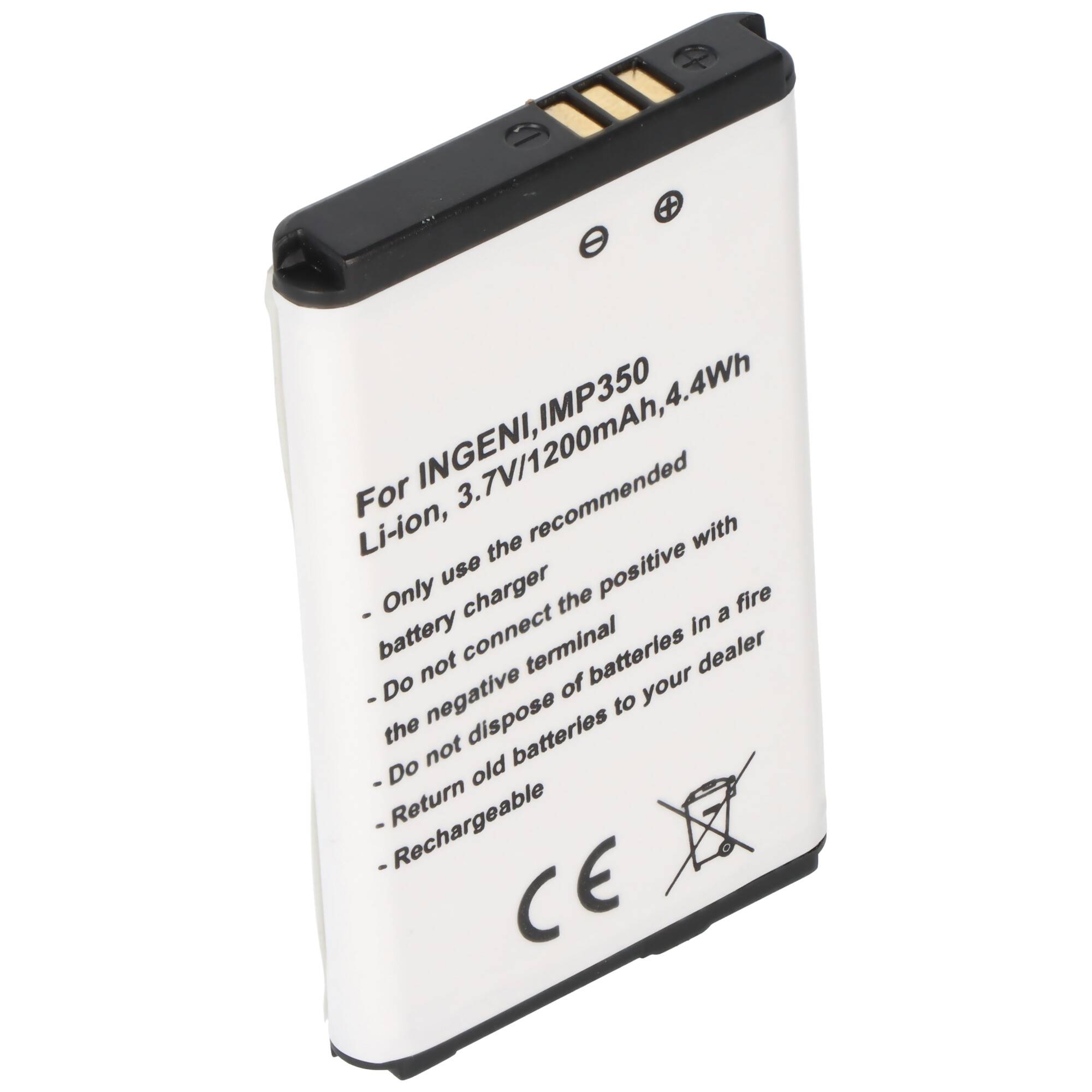 Akku passend für Ingenico, IMP350, Li-ion, 3,7V, 1200mAh, 4,4Wh
