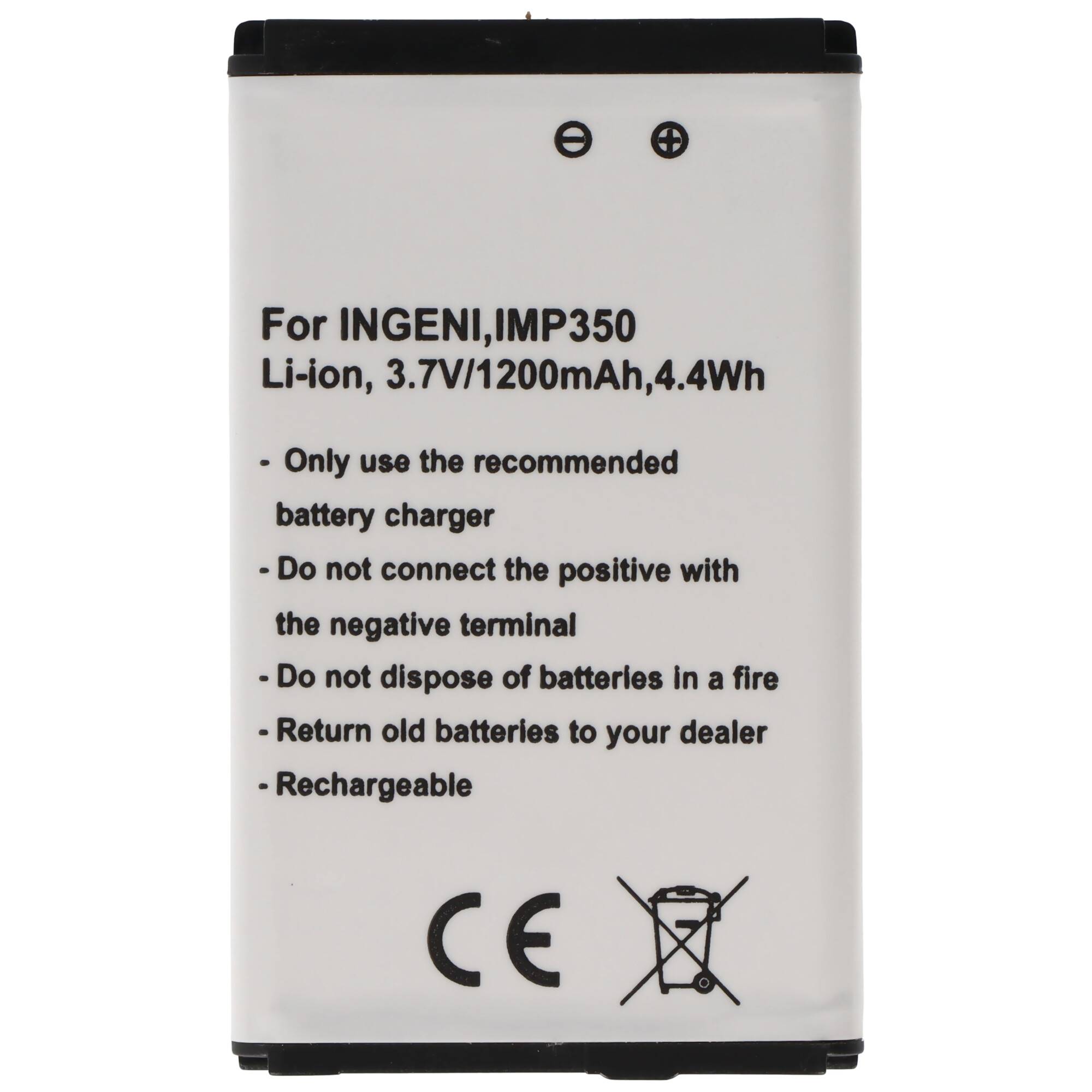 Akku passend für Ingenico, IMP350, Li-ion, 3,7V, 1200mAh, 4,4Wh