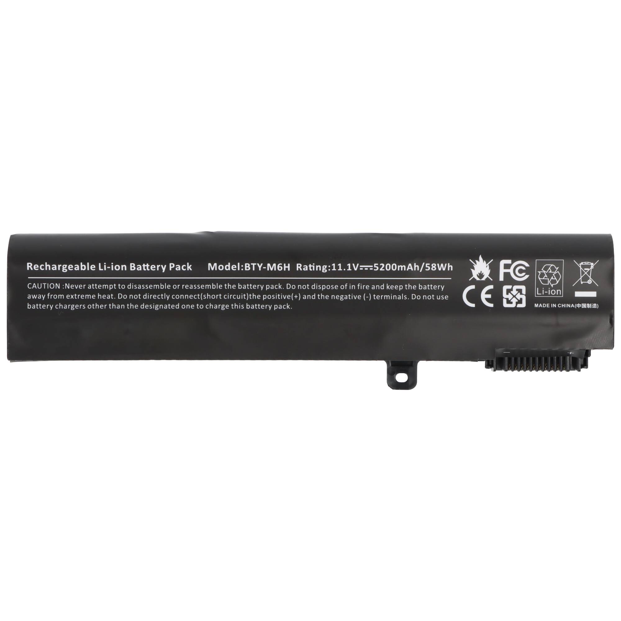 Akku passend für MSI GE62, GE72, Li-ion, 11,1V, 5200mAh, 57,7Wh