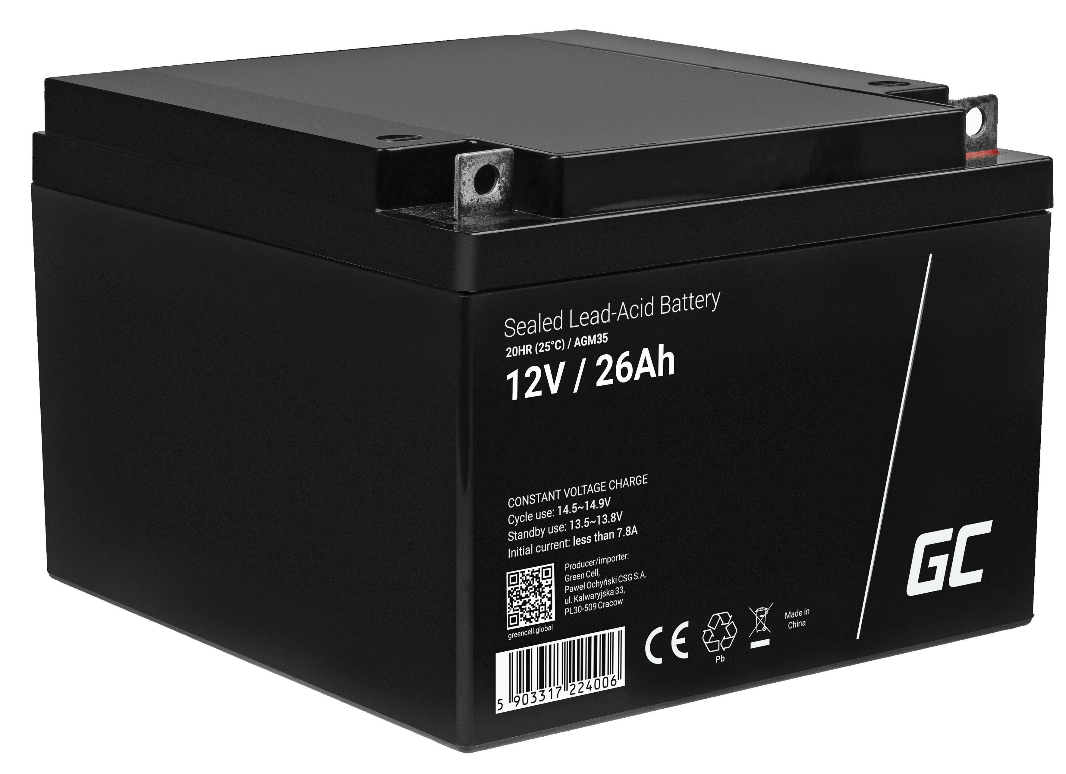 AGM-Batterie Blei-Säure VRLA - 12V - 26Ah