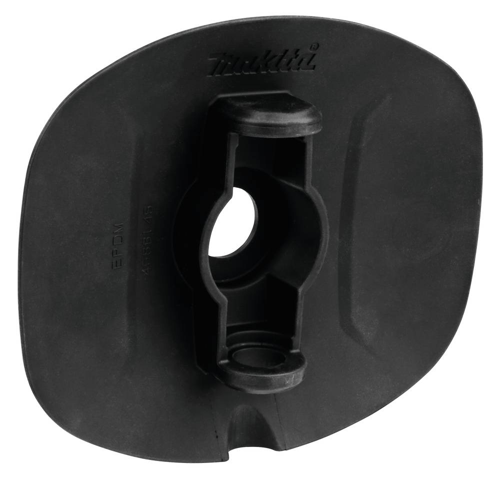 Schwarze Makita-Kunststoffstaubschutzhaube oder Werkzeugschutz mit zentraler Öffnung, dargestellt vor weißem Hintergrund.