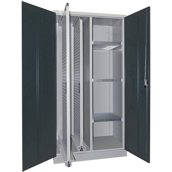 Vertikalauszugsschrank B1000xT600xH1950 mm 2 Wannen, 3 Böden RAL 7035/7016, Mittelwand - Artikel: 7830947246 Vertikalauszugsschrank B1000xT600xH1950 mm 2 Wannen, 3 Böden RAL 7035/7016, Mittelwand - Artikel: 7830947246