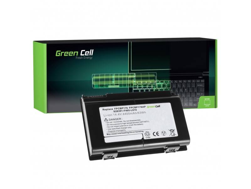 Green Cell Laptop Battery for Fujitsu-Siemens LifeBook E8410 E8420 E780 - 14.4V - 4400mAh