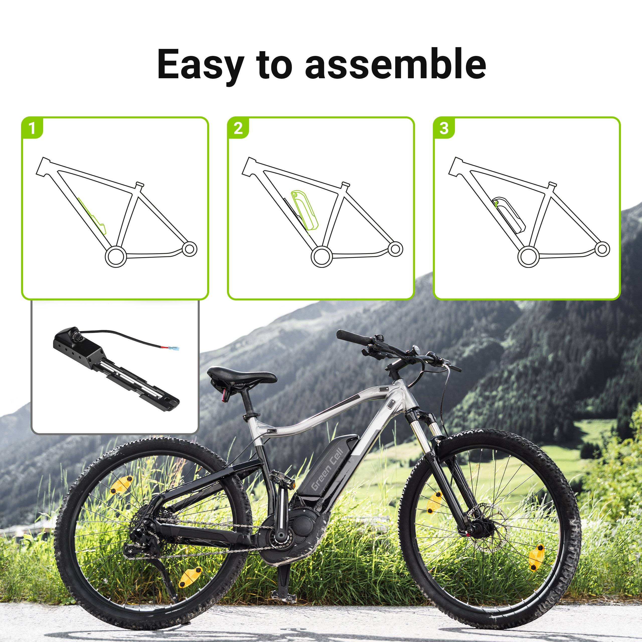 E-Bike Batterie - Unterrohr - 36V - 13Ah
