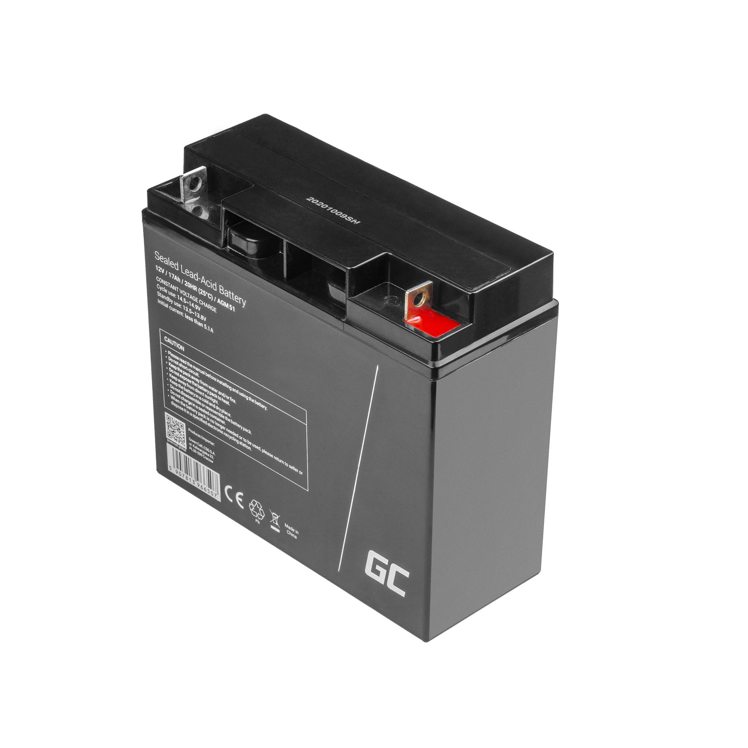 AGM-Batterie Blei-Säure VRLA - 12V - 17Ah für Motorboote &amp; EV