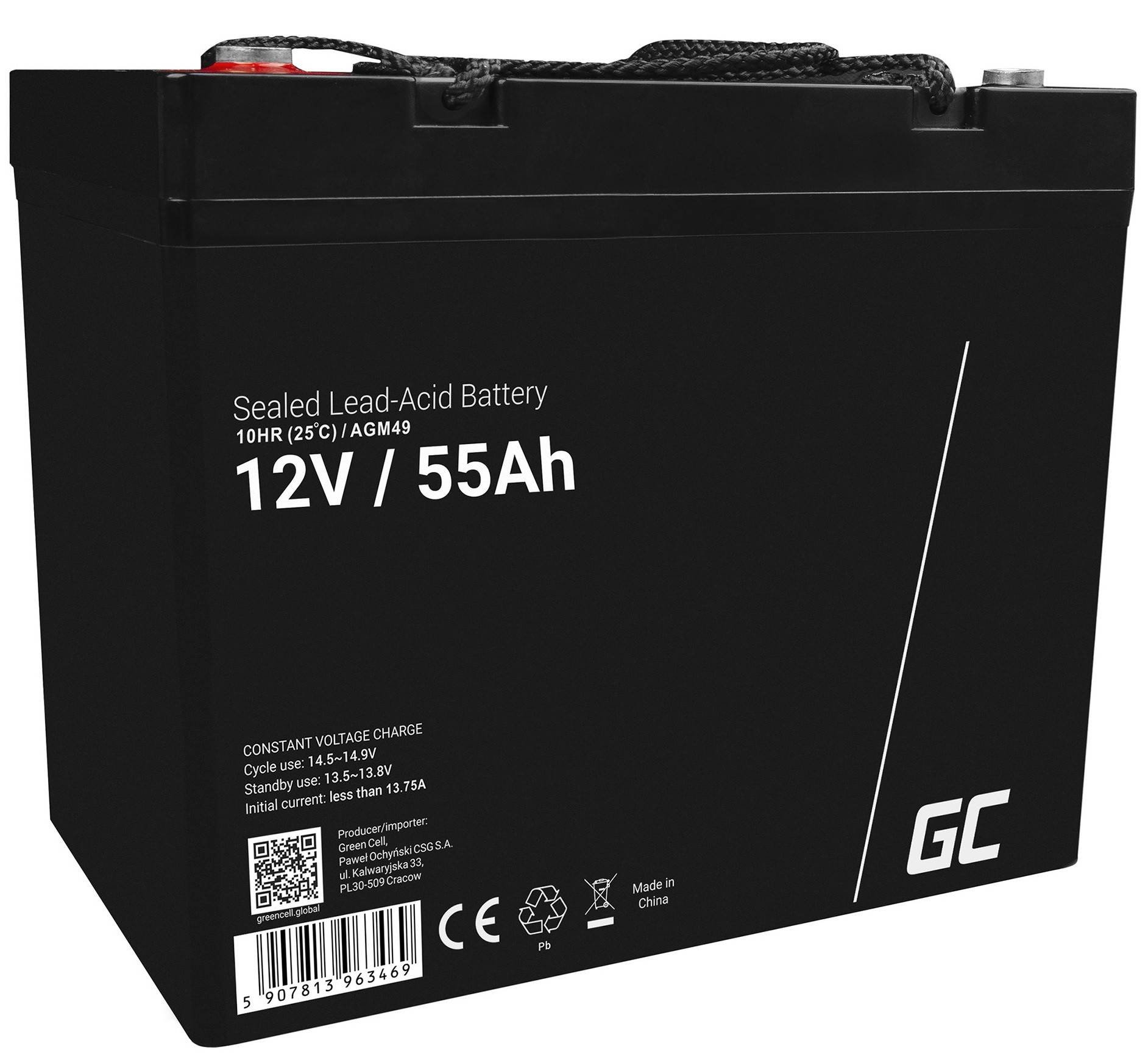 AGM-Batterie Blei-Säure VRLA - 12V - 55Ah