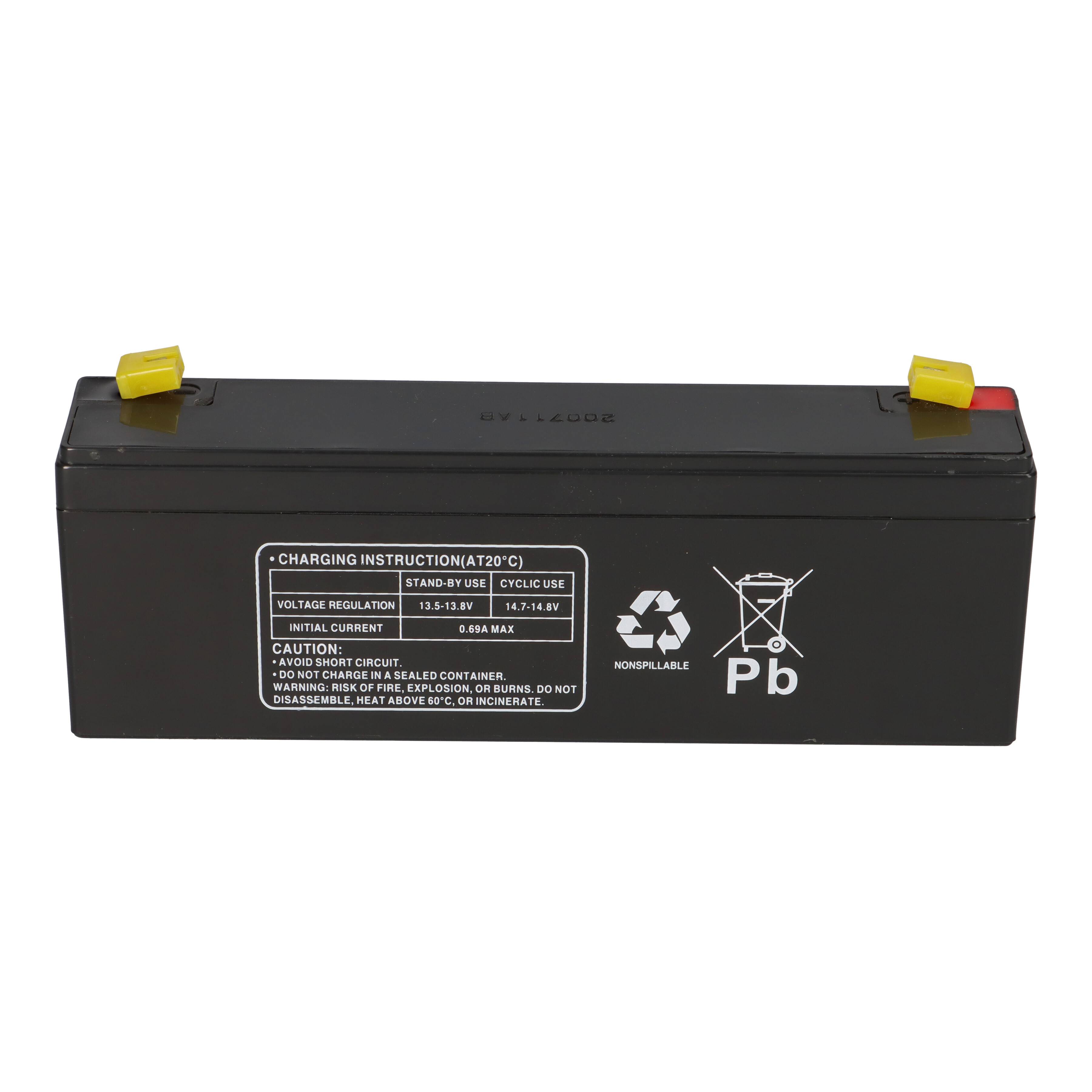 multipower MP2.2-12 – 12 V 2,3 Ah AGM Bleiakku (VRLA), VdS G107033, Faston 4,8 mm