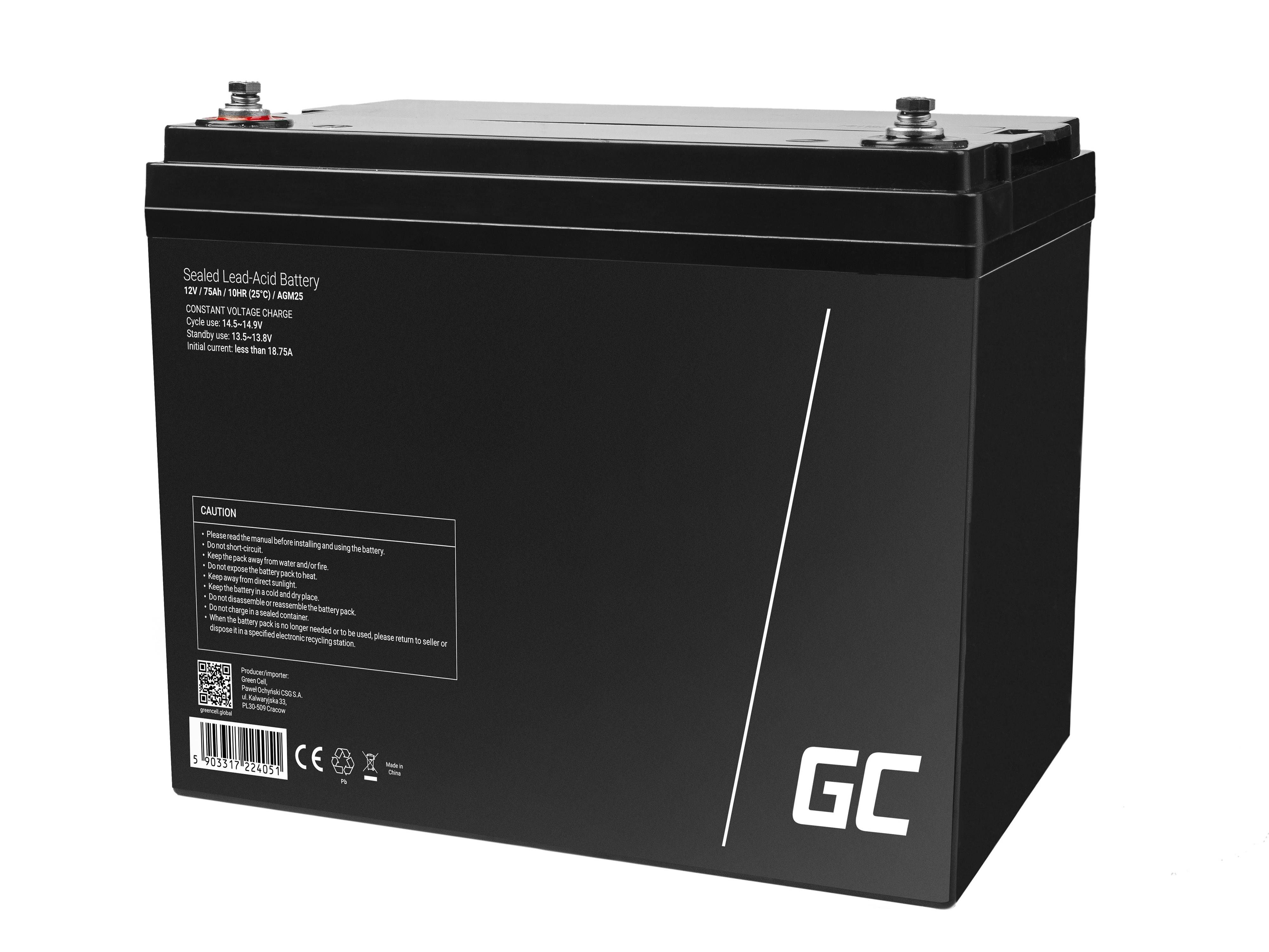 AGM-Batterie Blei-Säure VRLA - 12V - 75Ah