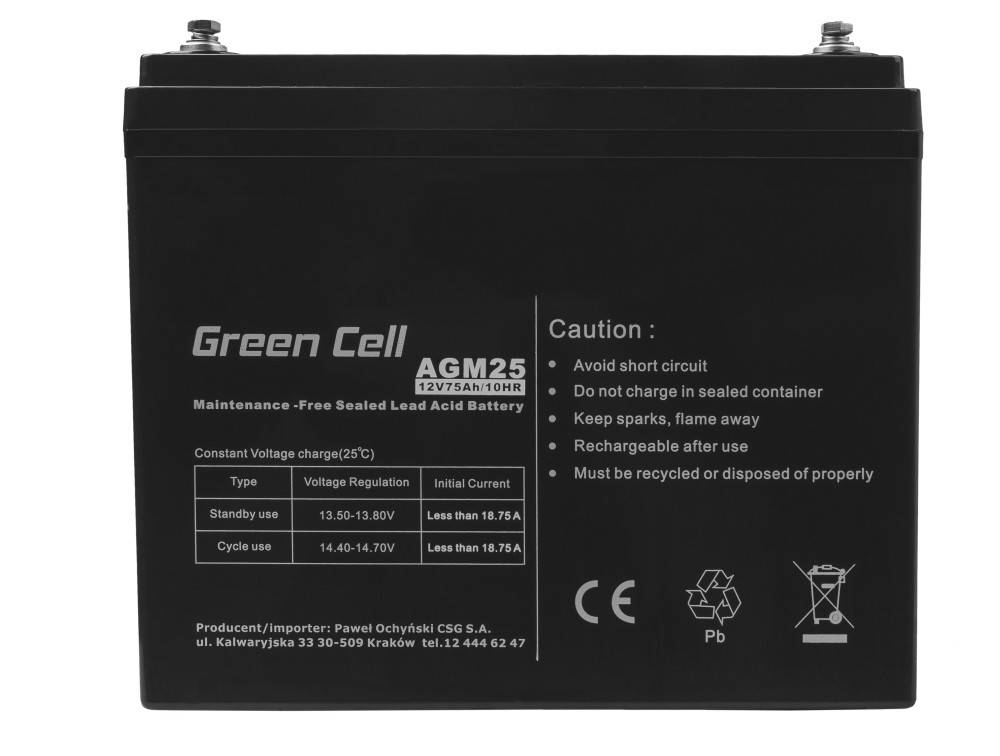AGM-Batterie Blei-Säure VRLA - 12V - 75Ah