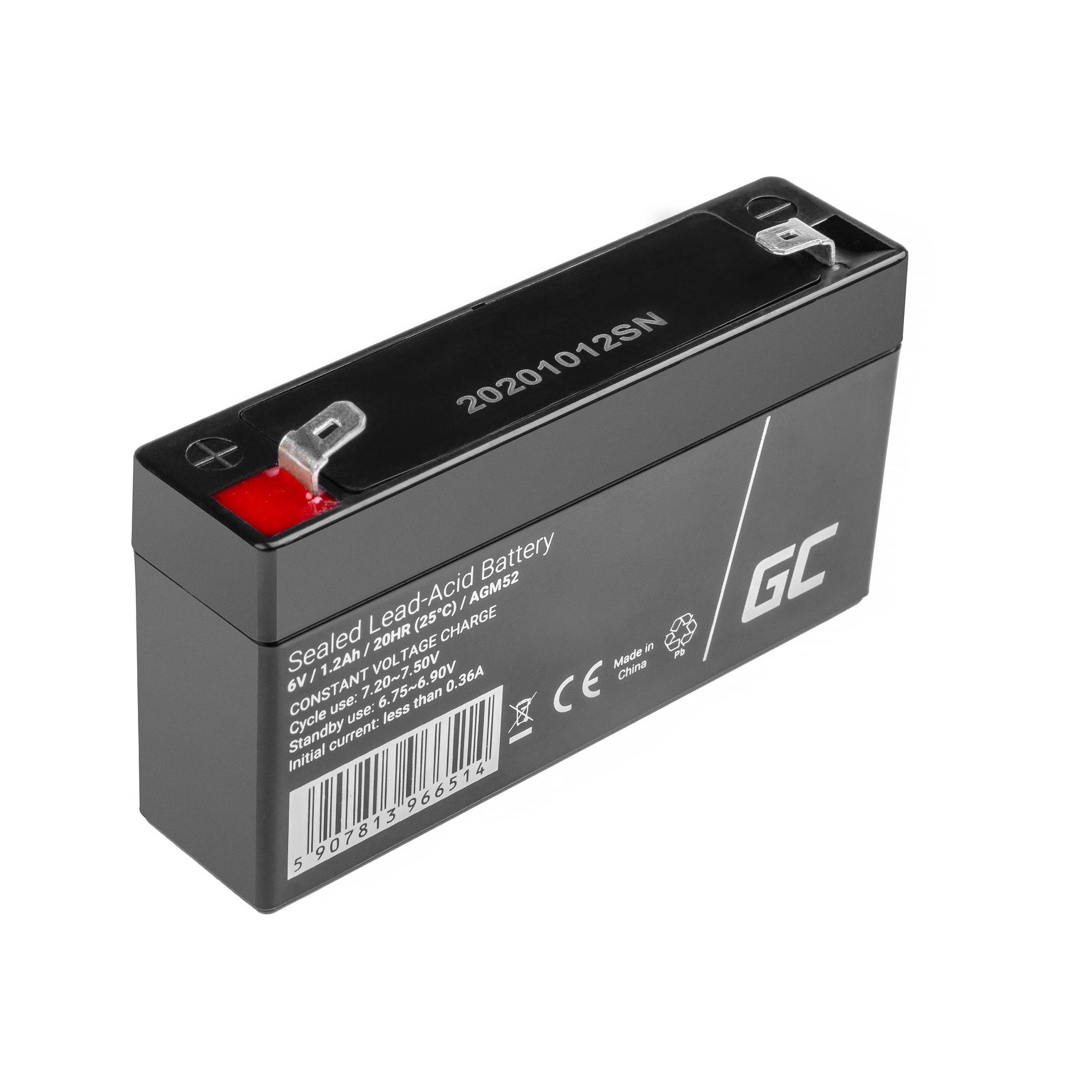 AGM-Blei-Säure-Batterie VRLA - 6V - 1,2Ah für Spielzeug und Alarmanlagen