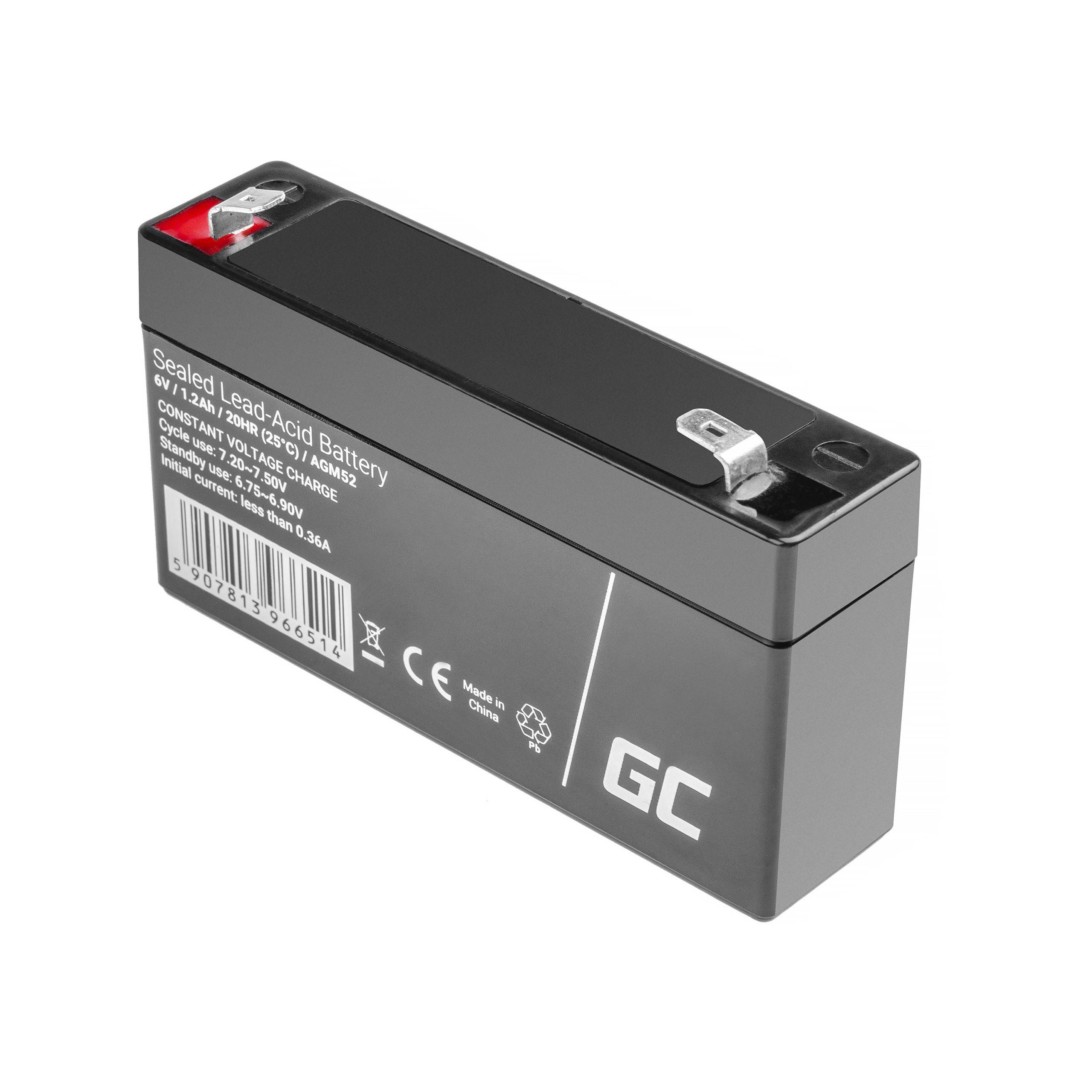 AGM-Blei-Säure-Batterie VRLA - 6V - 1,2Ah für Spielzeug und Alarmanlagen