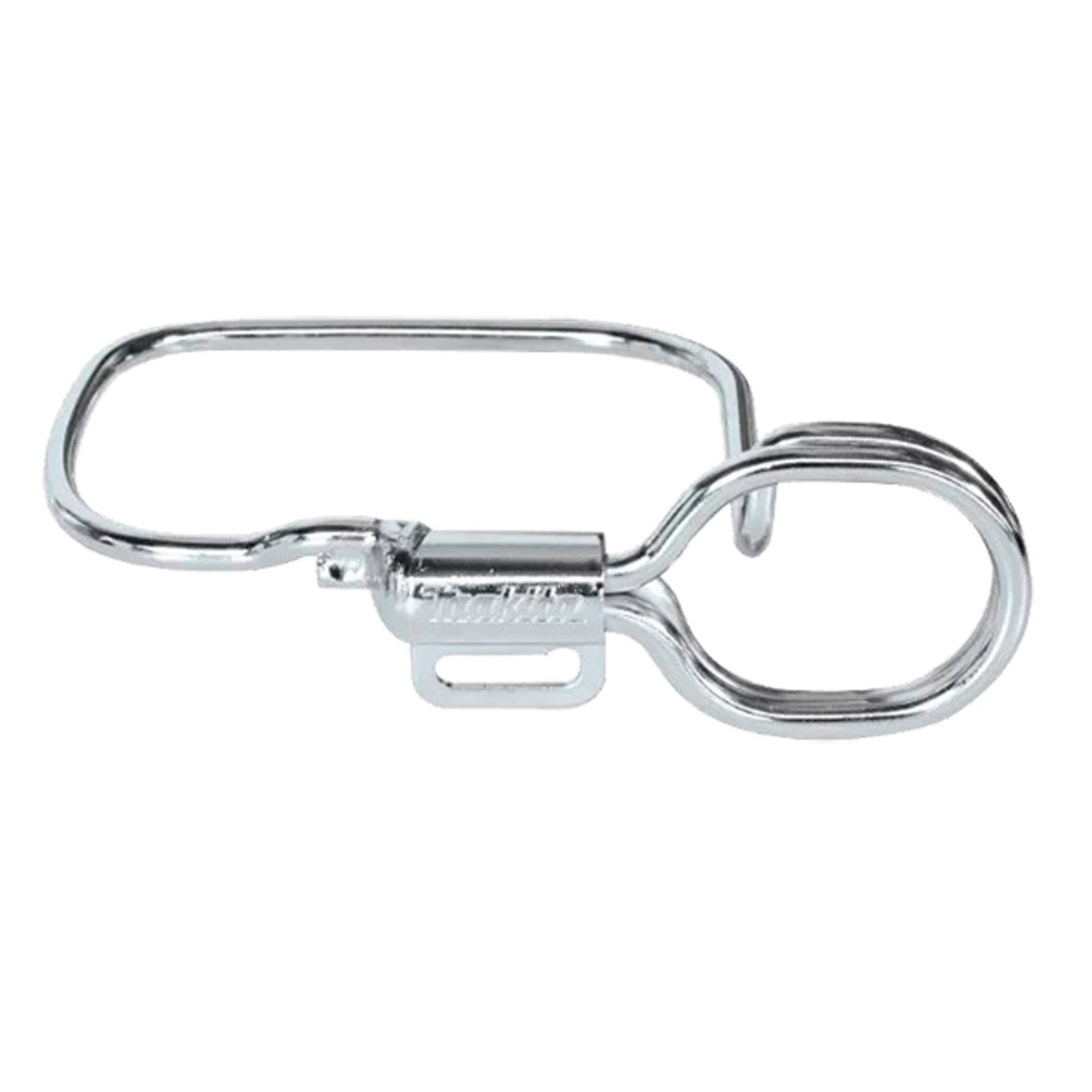 Ein Metallkarabiner für Hundeleine mit Drehgelenk zur Befestigung, der entwickelt wurde, um eine sichere Verbindung zu Halsbändern oder Geschirren zu gewährleisten.