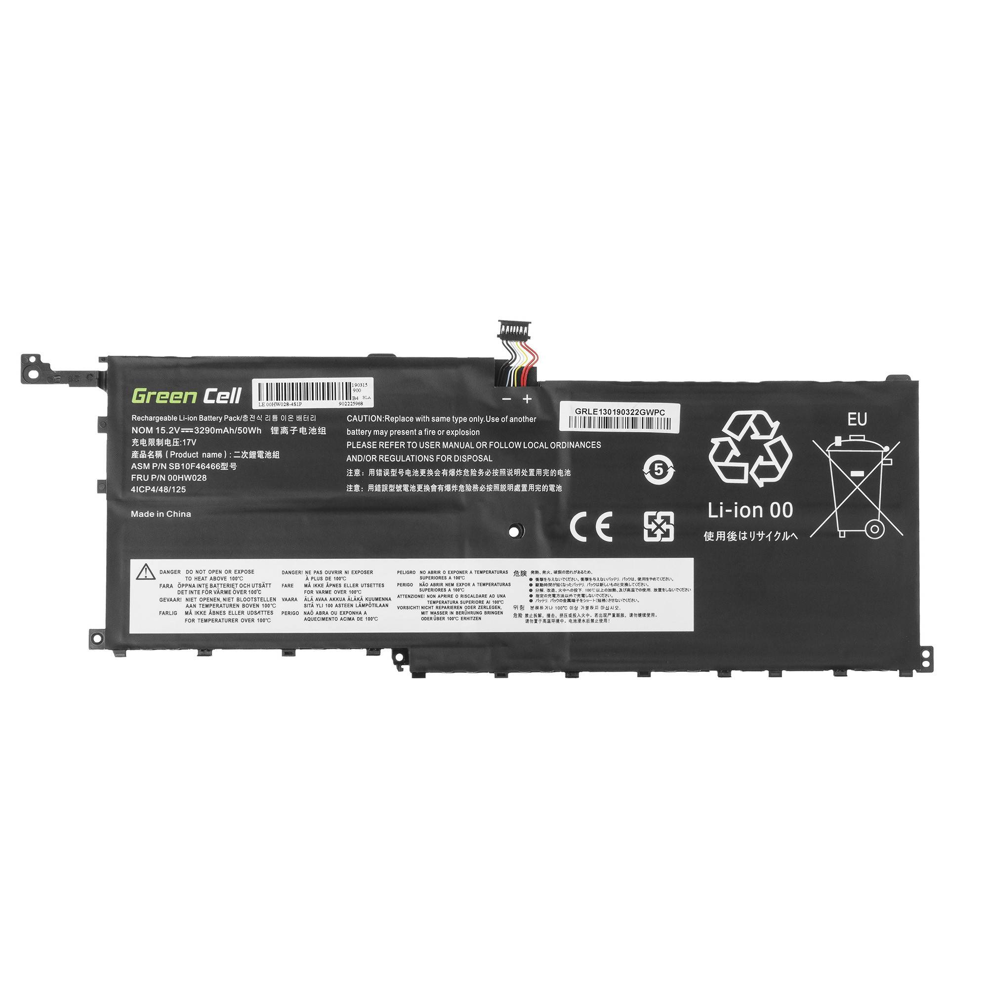 Laptop Akku 00HW028 für Lenovo ThinkPad X1 Carbon Yoga - 15.2V - 3200mAh