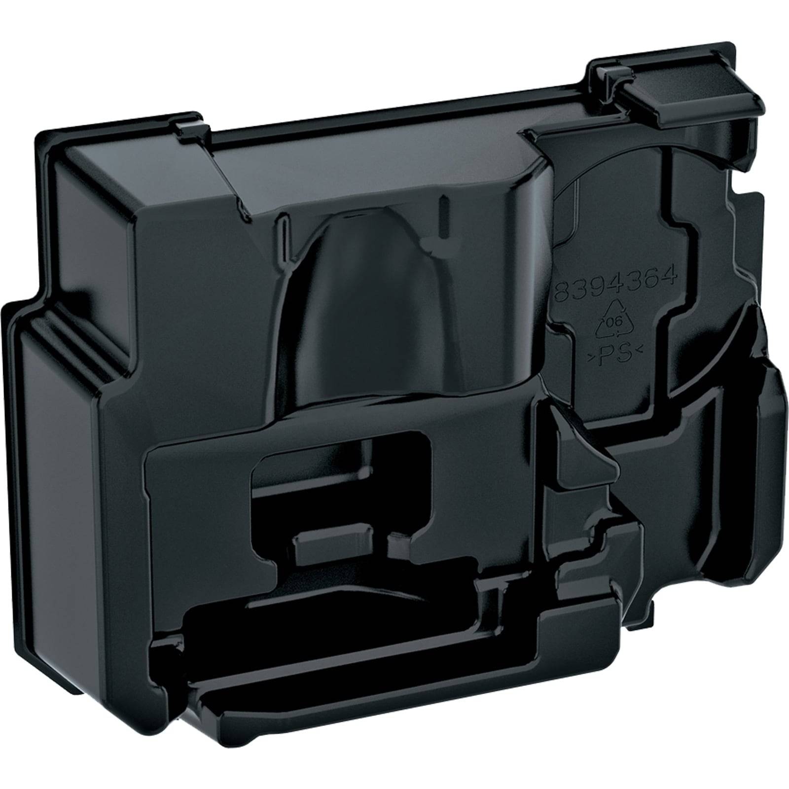 Eine schwarze Plastikkartusche mit rechteckiger Form und mehreren Fächern, höchstwahrscheinlich für den Einsatz in Maschinen oder elektronischen Geräten konzipiert.