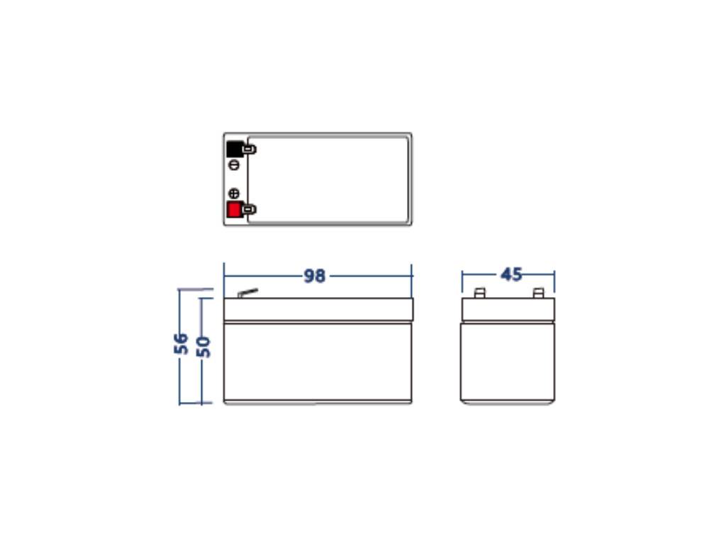 AGM-Batterie Blei-Säure VRLA - 12V - 1,3Ah