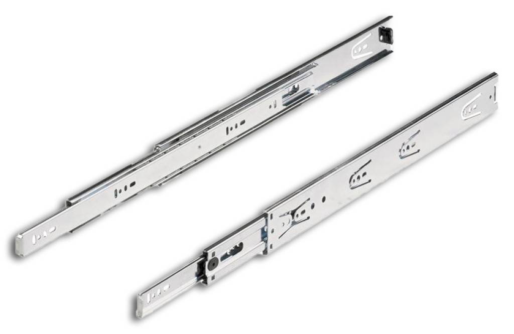 Kugelauszug KA 5632 Präzisions-Vollauszug mit Auszugsanschlag und Ausrollsicherung Einbaubreite 12,7 mm Mit Hilfe eines Entriegelungshebels