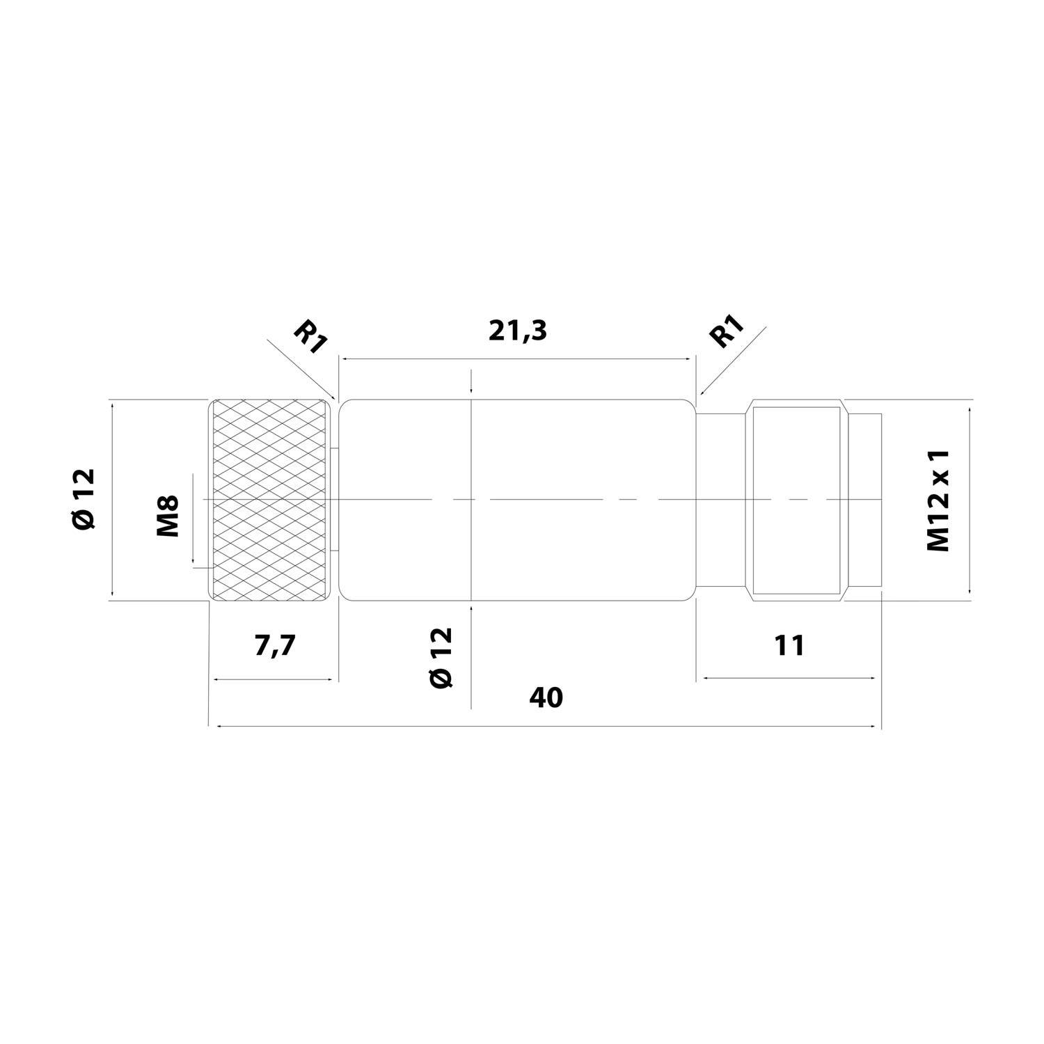 Phoenix Contact M12/M8 Adapter 1xStift/1xBuchse gerade 3/3-pol. A-Kodierung, 60V, 4A Bauform Seite 1 1xM12 gerade Stift
