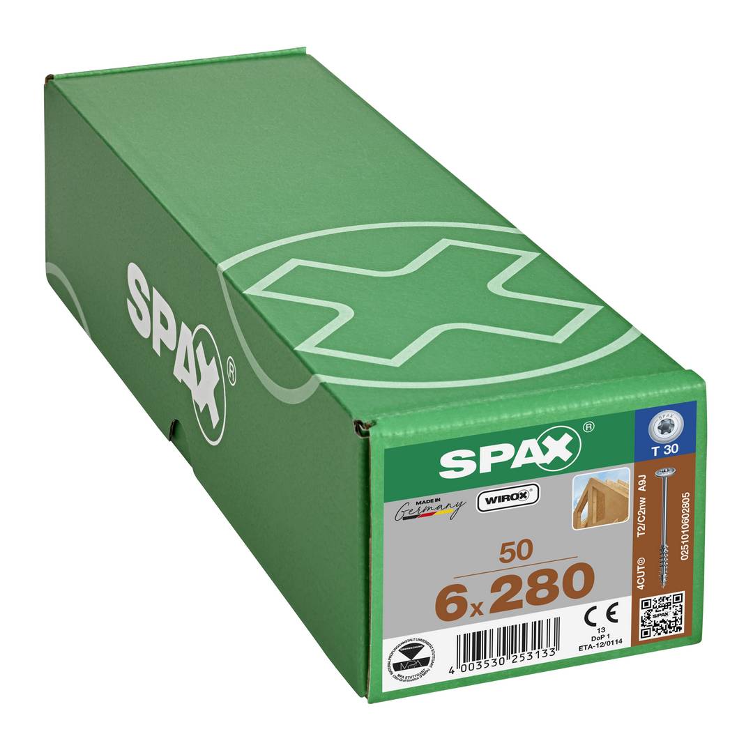 Spax Tellerkopf T-Star Plus T30 Teilgewinde 4Cut Wirox 50St 6x280