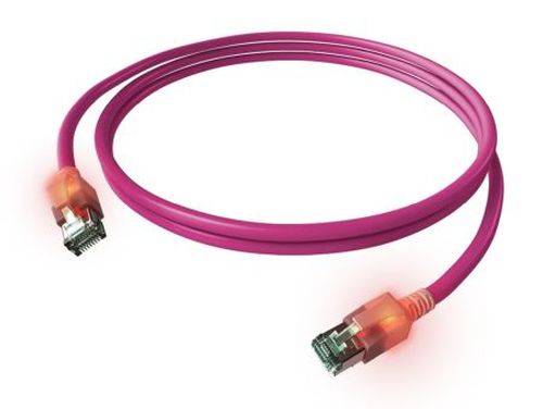 EasyLan DualBoot LED-Patchkabel Cat.6A (ISO/IEC), S/FTP, violett, 10,0 m, mit LED-Identifizierung