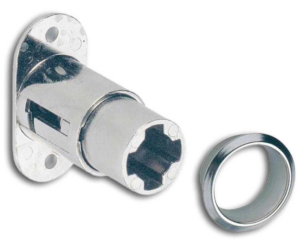 ZylinderdruckschlossKomplett mit Rosette� 18 mmVernickeltInnenzylinder bitte separat bestellenHinweis Nicht einsetzbar mit Prestige 2000 Adaptern