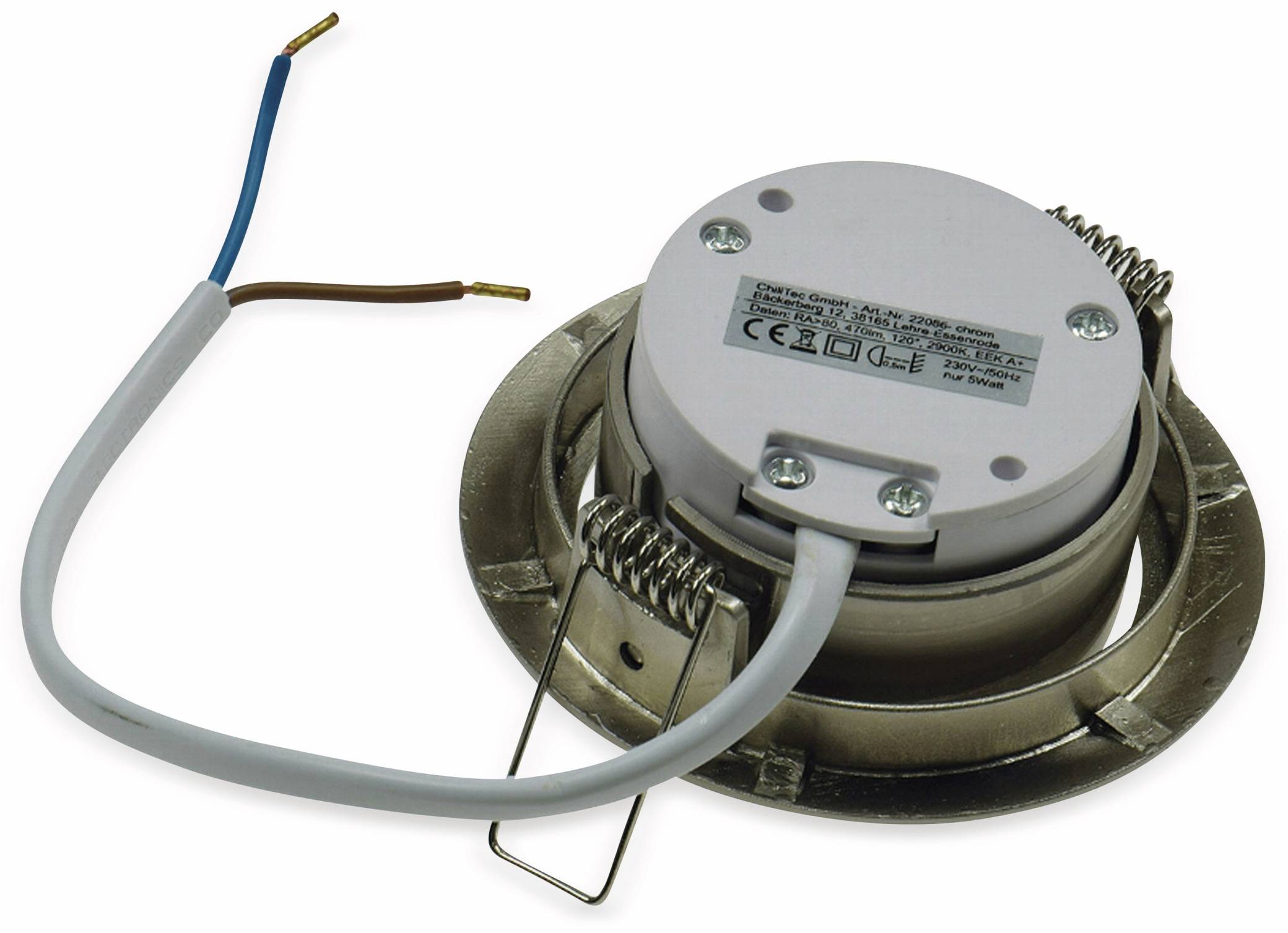 CHILITEC LED-Einbauleuchte "Flat-32" EEK F, 5 W, 470 lm, 2900 K, Edelstahl