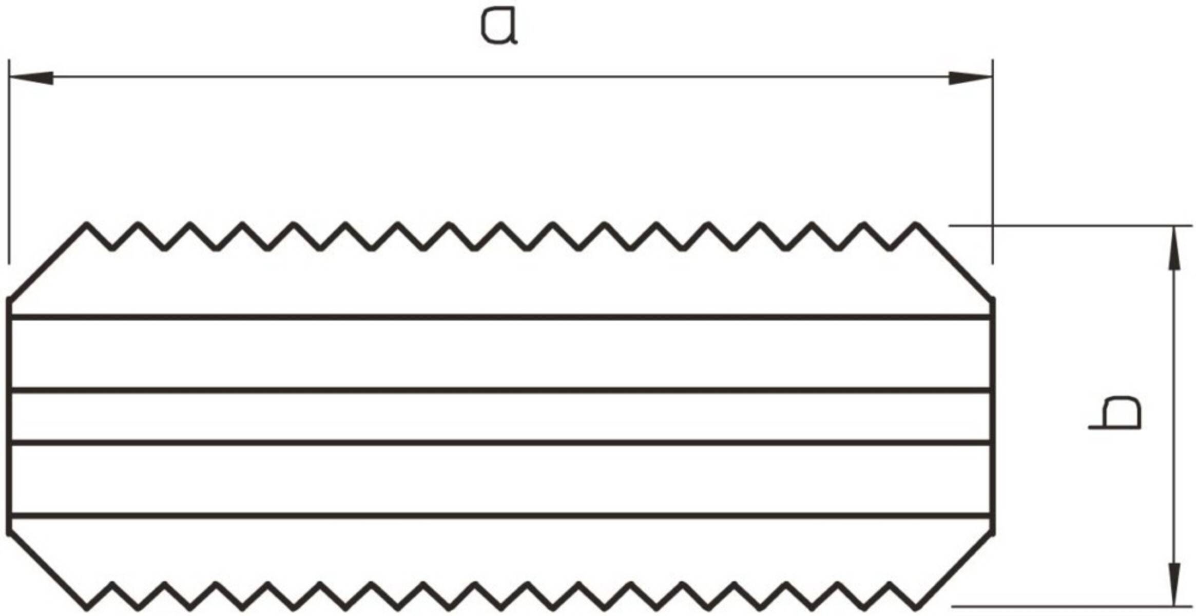 Übungsblatt zum Schreiben von Buchstaben, das den Kleinbuchstaben 'a' mit Hilfslinien und Zickzack-Mustern zum Nachzeichnen zeigt.