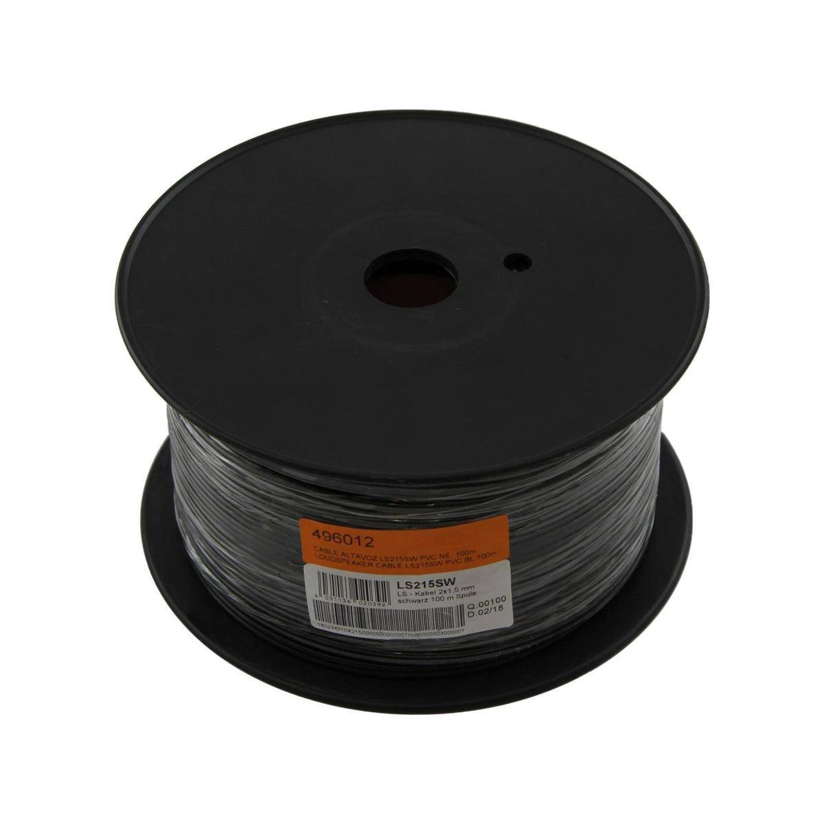 LS215SW - LS - Kabel 2x1,5 mm schwarz 100 m Spule