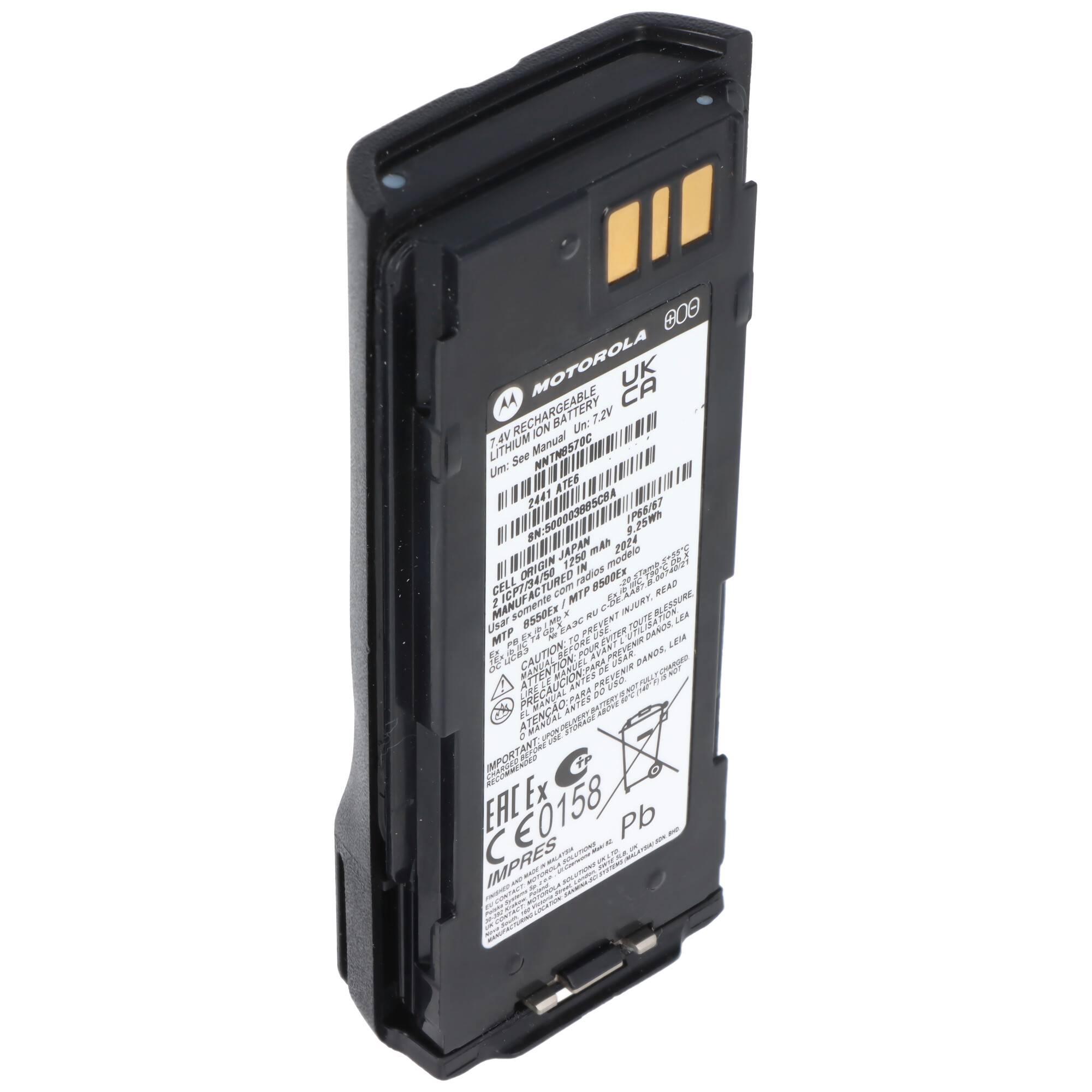 Originalakku Motorola MTP8000er ATEX Serie, MTP8500, NNTN8570B, 7,4V, 1250mAh
