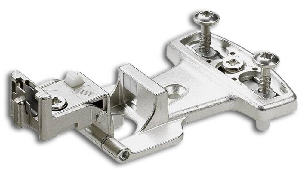 Grundscharnier Selekta Pro 2000 E, 180 Eingelenkscharnier mit Aufklipstechnik und sichtbarer Rolle Qualitätseinstufung nach EN 15570, Level 3