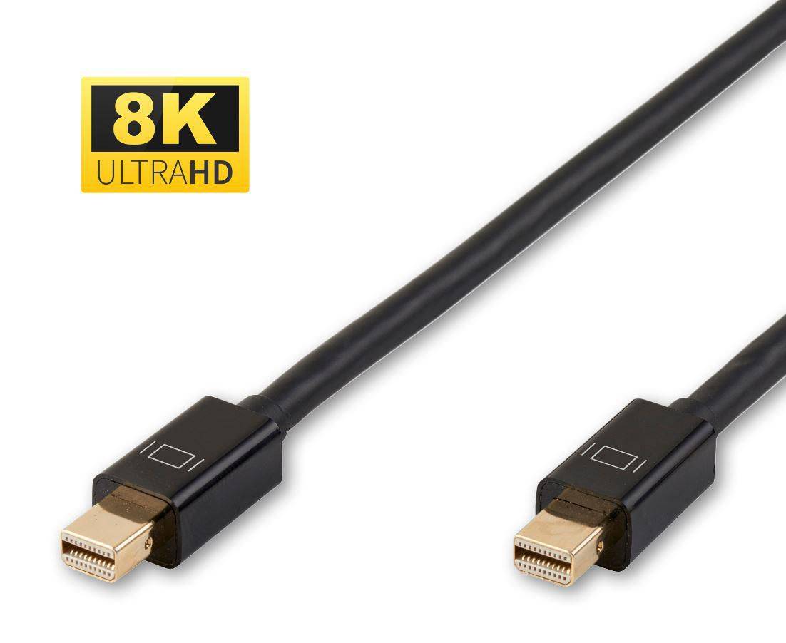 8K Mini Displayport Kabel 1m Version 1.4 Vergoldete Stecker