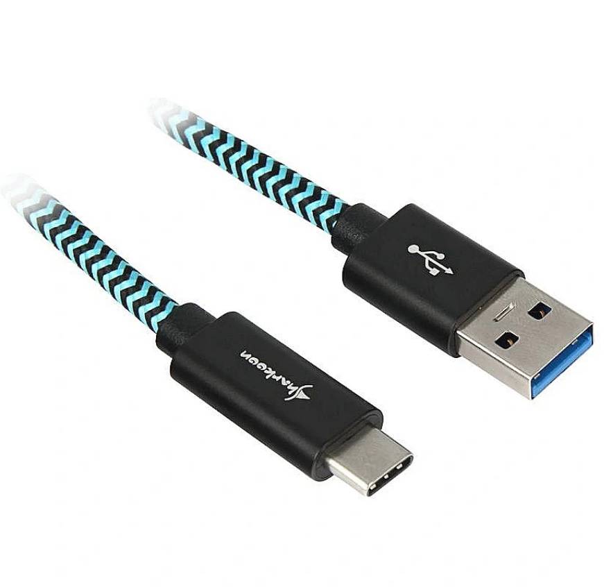 Sharkoon USB 3.1 A-C black blue 0. - Digital/Daten - Strom/Netzteil - Kabel - Di