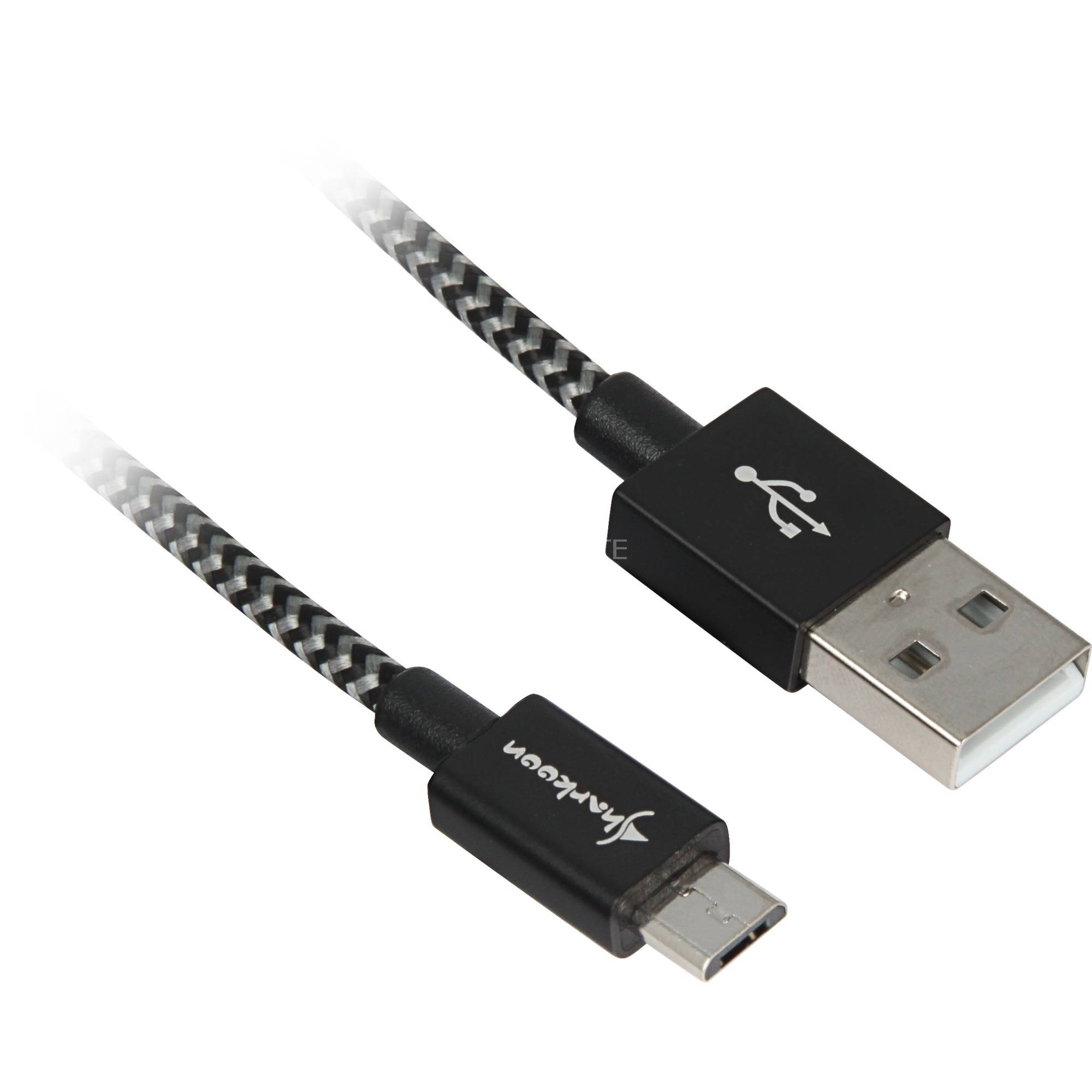 Sharkoon USB 2.0 A-B black grey 0. - Digital/Daten - Strom/Netzteil - Kabel - Di