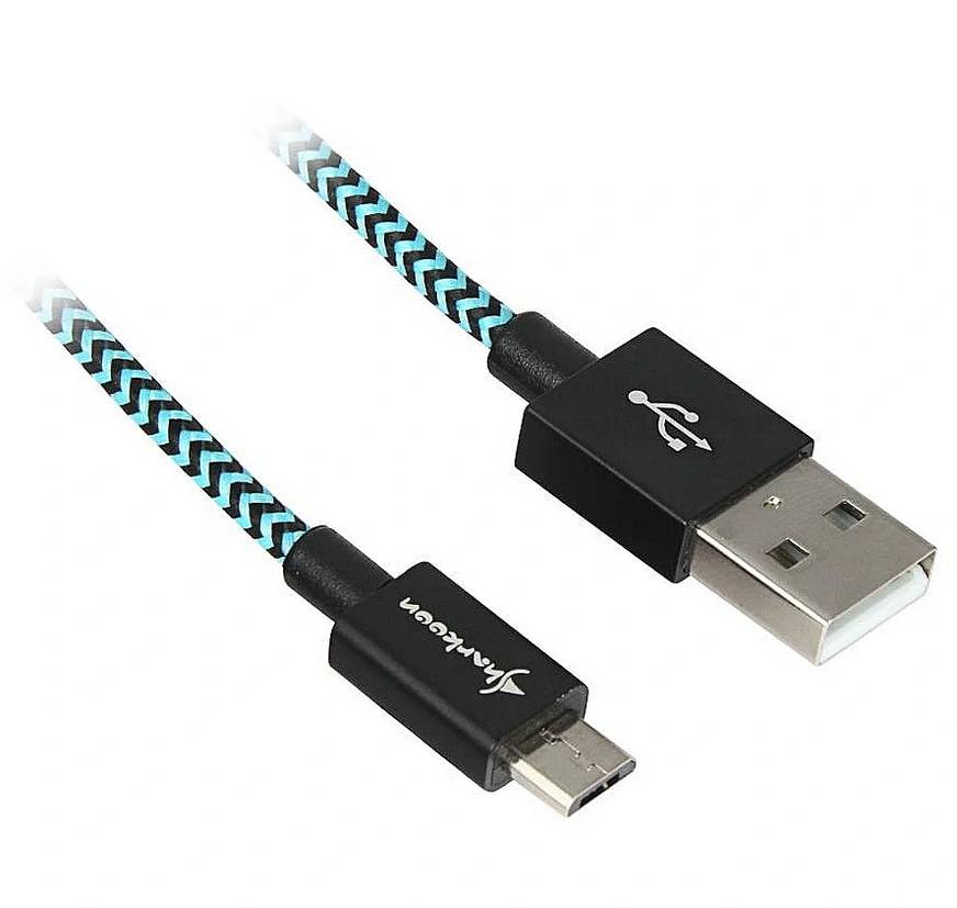 Sharkoon USB 2.0 A-B black blue 2. - Digital/Daten - Strom/Netzteil - Kabel - Di