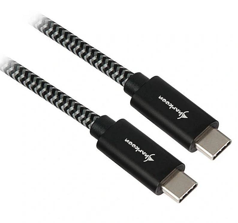 Sharkoon USB 3.2 Gen 2 Kabel USB-C Stecker> schwarz/grau 1 Meter - Kabel - Digit