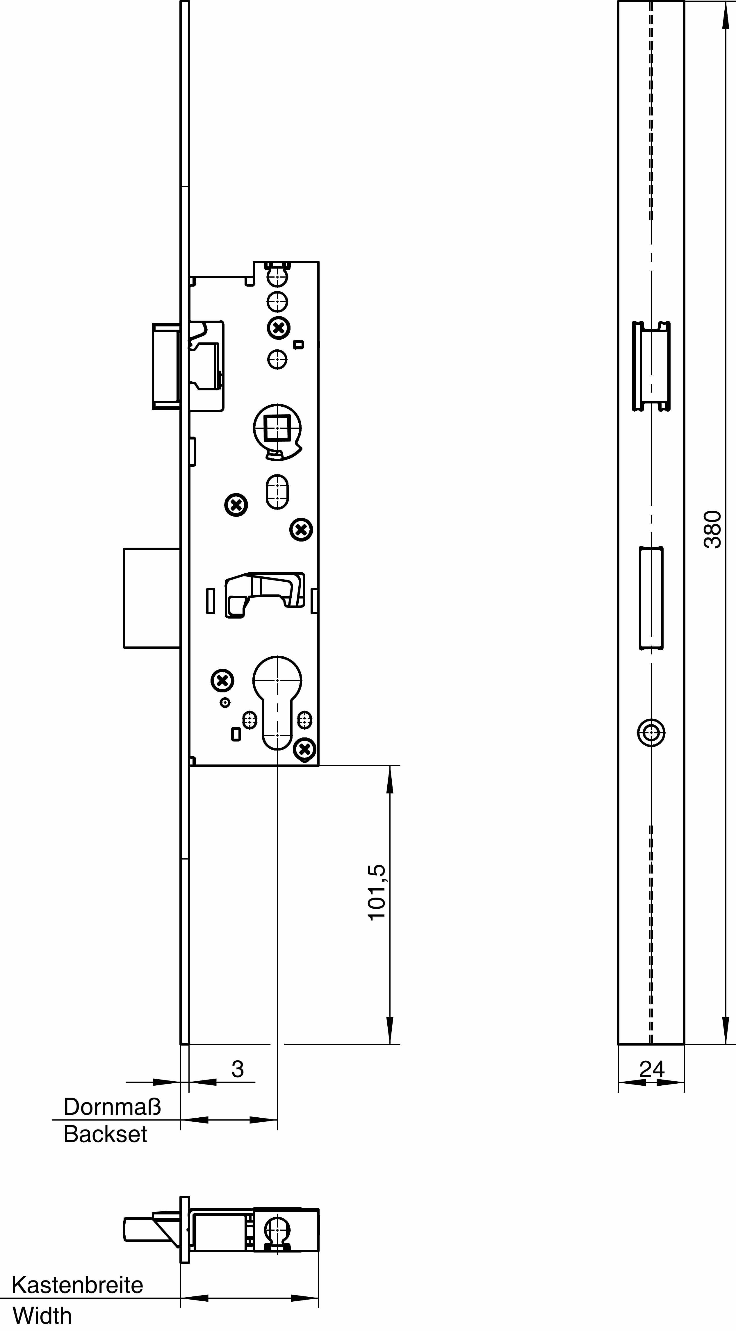 WILKA Rohrrahmenschloß Stulp Edelstahl Reno 1438 PZ, 45 mm Dorn, Din umstellbar