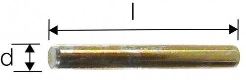 Ein Nahaufnahmebild eines geraden, dünnen, zylindrischen Objekts mit metallischem Aussehen, möglicherweise eine Nadel oder ein Stift, vor einem einfachen Hintergrund dargestellt.