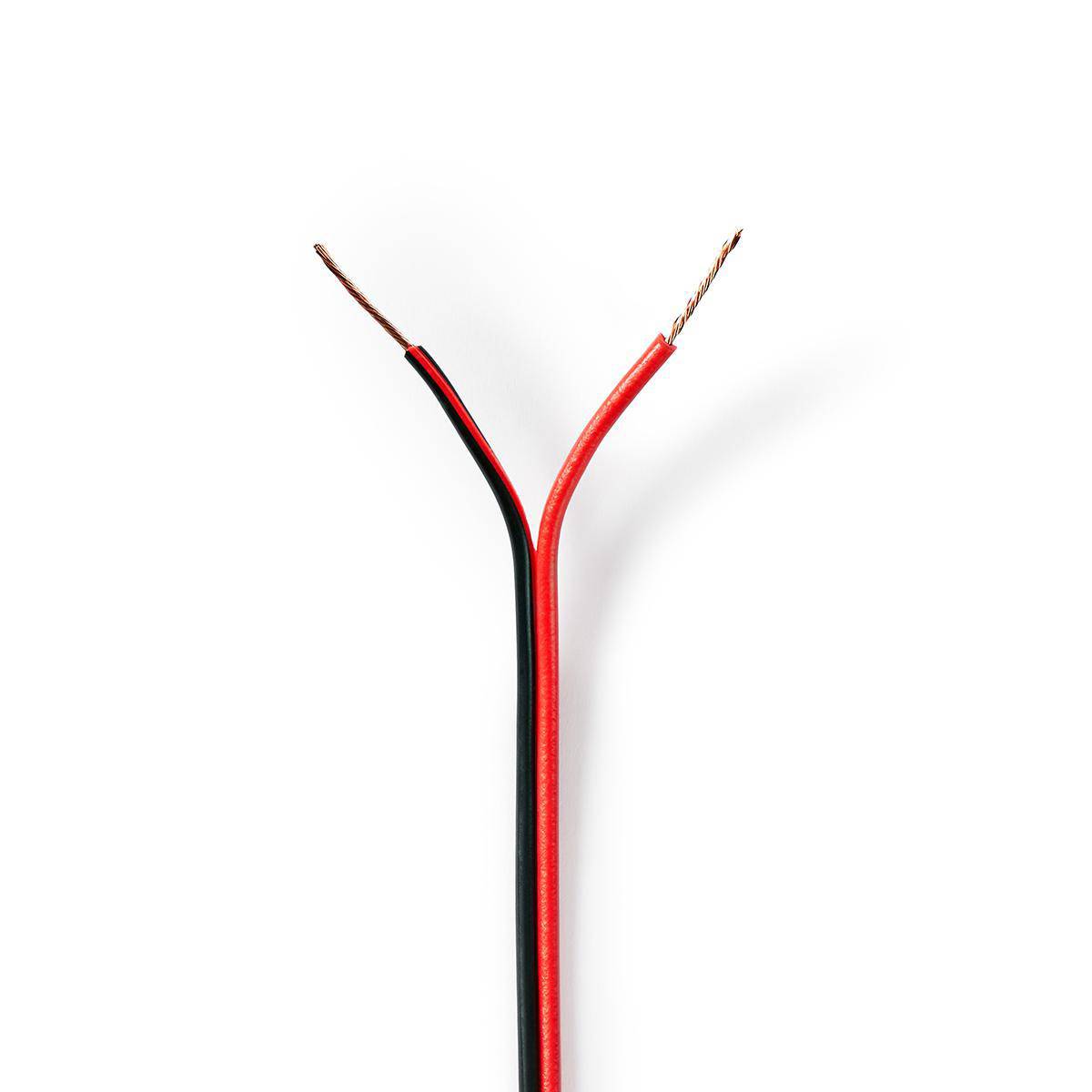 Nedis Speaker-Kabel 2x 0.50 mm CCA 100.0 m Rond PVC Rood Zwart - Kabel - Lautsprecher