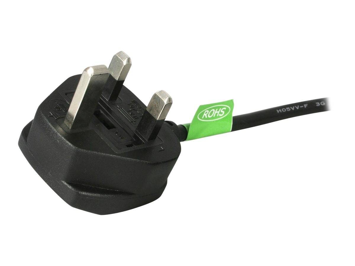 StarTech.com 1,8 m GB Computer Stromkabel, 18AWG, BS 1363 auf C13, 10A 250V, Schwarzes Ersatz-AC Stromkabel, Kaltgerätek