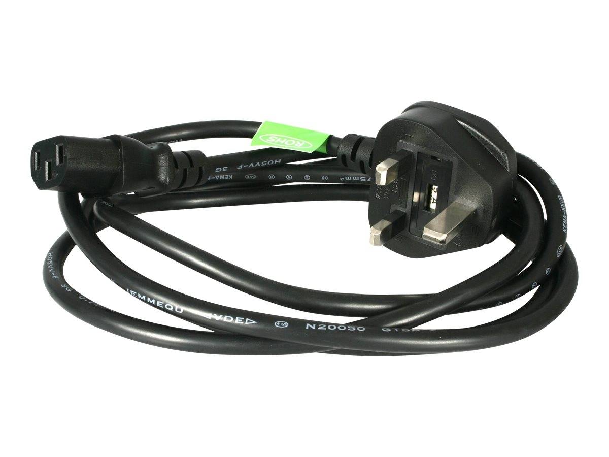 StarTech.com 1,8 m GB Computer Stromkabel, 18AWG, BS 1363 auf C13, 10A 250V, Schwarzes Ersatz-AC Stromkabel, Kaltgerätek