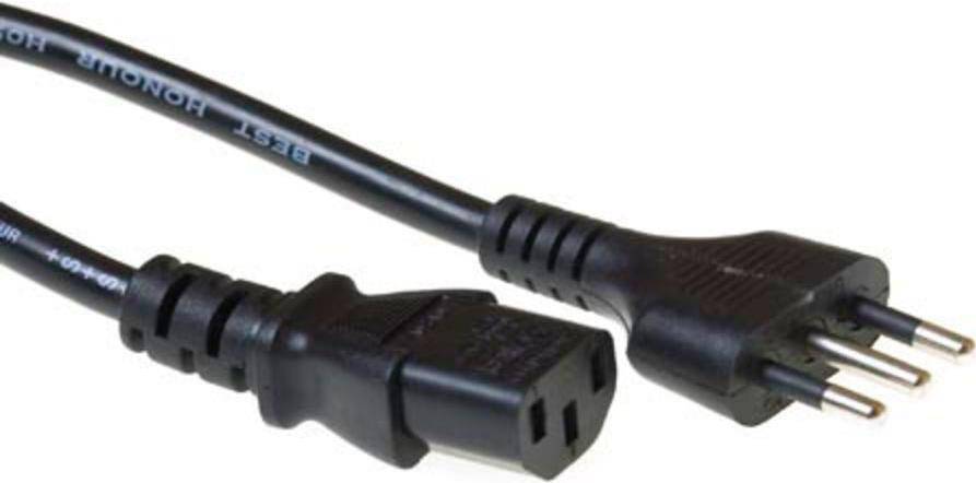 ACT AK5446 Stromkabel Schwarz 1,8 m Netzstecker Typ L C13-Koppler (AK5446)